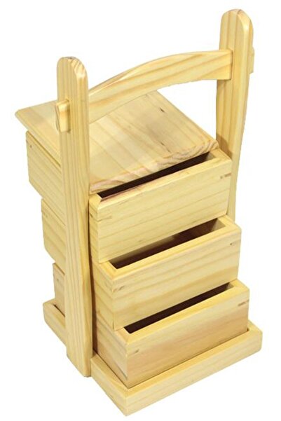 Globy Bamboo Square Storage Container – 12.5 × 12.5 × 25.5 cm