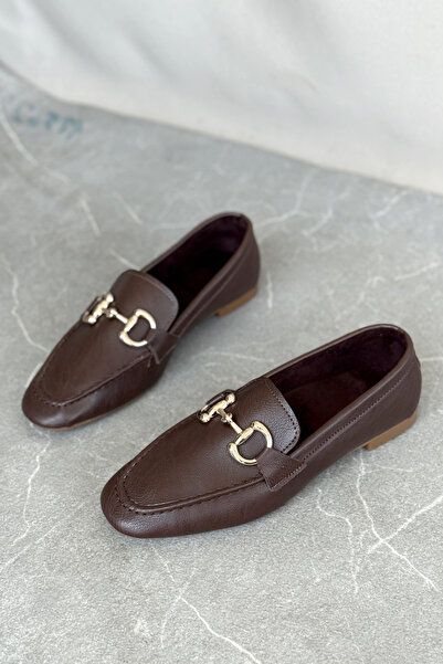 MODAADAM Жіночі балетки Pixo з плоскою підошвою - кавовий колір - шкіра