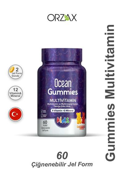 Orzax OCEAN GUMMİES MULTİVİTAMİN 60 ÇİĞNENEBİLİR JEL FORM