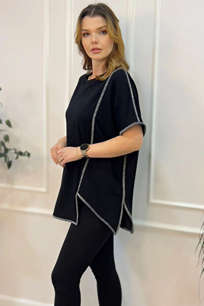 aytemas Asymmetrical Blouse with Sim Stripe