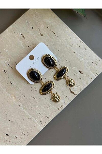 MENESSA Stone Earrings - Black