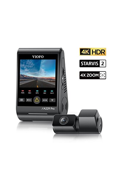 Viofo A229 Pro Tele 2 Kanallı Ön+Telefoto 4K+2K HDR Sony STARVIS 2 Sensör GPS...