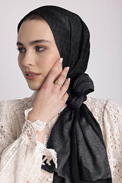 Ayshara Katre-I Elegance Collection - Ebru Karası Double-Sided Shawl