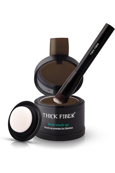 Laxum بودرة لتغطية جذور الشعر الرمادية والشعر الخفيف، لون بني داكن، لتغطية خط...