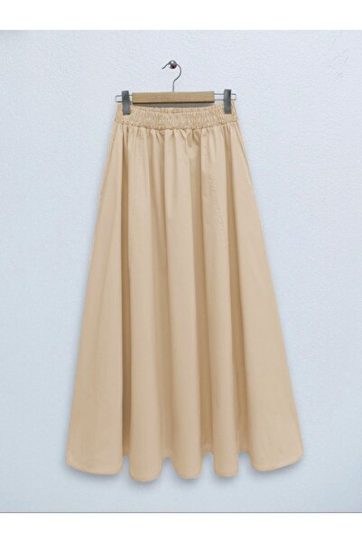 FERHEL Women's Elastic Waist Standard Size 38-46 Size Compatible Poplin Flare...