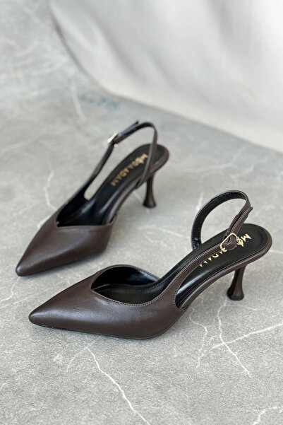 MODAADAM Жіночі туфлі на тонкому каблуці Eleni - Кава-Шкіра