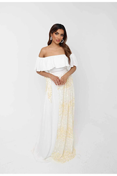 2TRENDY Off-the-shoulder dress with ruffle details at the bust