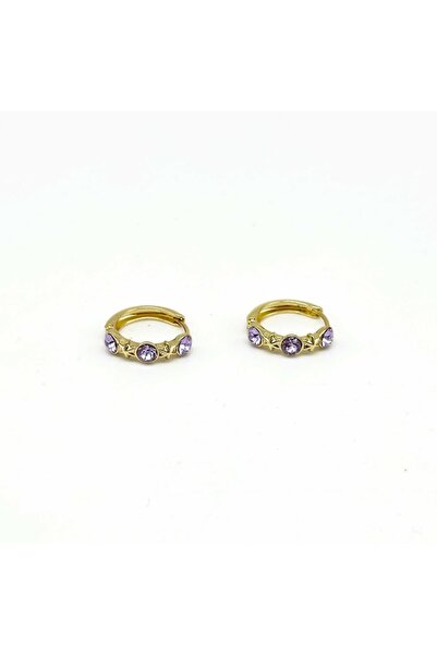 Twenty Eight Lilac Stone Starfish Hoop Earrings