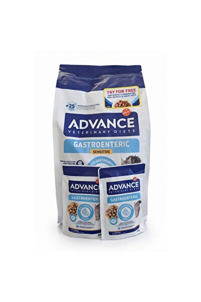 Advance Gastroenteric Sensitive Dry Cat Food, 1.5 kg + 2 Free Sachets