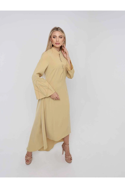 2TRENDY Light cream dress with embroidery