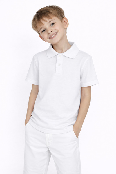 Nacar 23 Nisan 29 Ekim Gösteri Kıyafeti Erkek Çocuk Beyaz Polo Yaka Tişört – ...