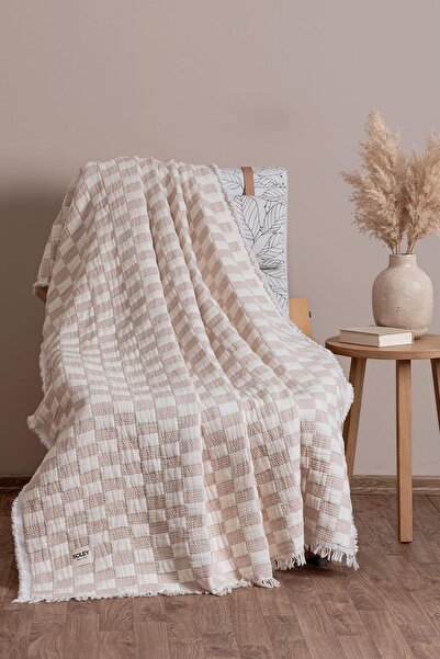 Soley Tableau |   3 Layer Muslin Tv Blanket |   Beige |   140X170 cm