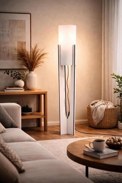 MESSER HOME STYLE Mininimalist Parlak Beyaz Lambader Özel Üretim