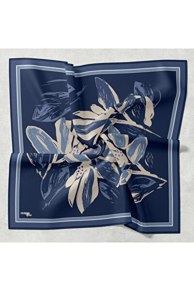 Bonjela Soft Scarf Clover Pattern Navy Blue