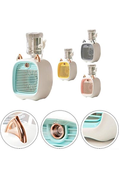 Generic Portable Cat Ear Air Cooler Fan 1200ml 2-in-1 Humidifier, 3 Speeds, R...