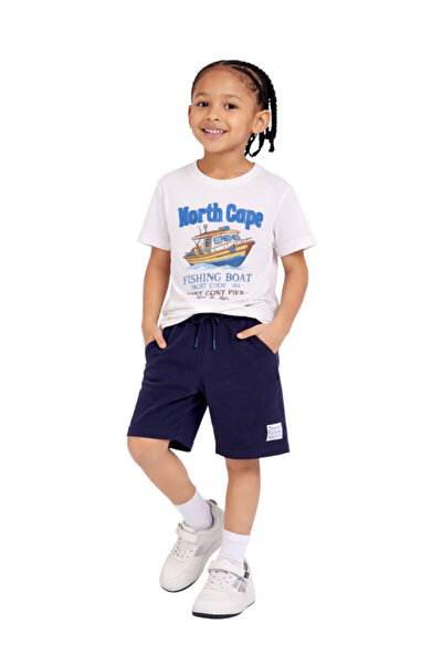 Victor and Jane Boys North Cape Fishing Boat T-Shirt & Navy Shorts Set