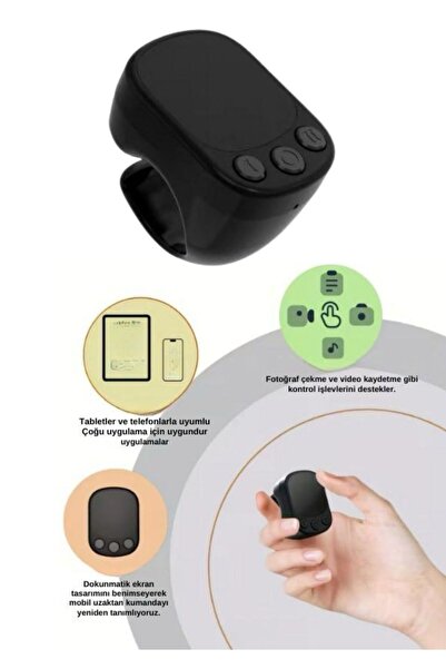 Asfal Bluetooth Dokunmatik Parmak Kumanda Youtube Tiktok Video Kaydırma Yüzük...