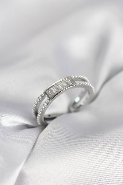 callerrons accessories خاتم نسائي من حجر الزركون والفضة اللؤلؤية - EBJ260214W...