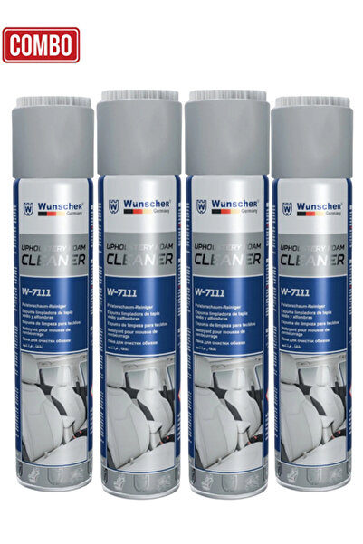 Wunscher Combo 4pcs W-7111 Upholstery Foam Cleaner Spray for Car Seats, Sofa,...
