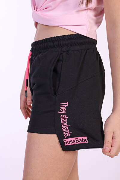 Toontoy Girl's Printed Asymmetrical Shorts with Elastic Waist and Pockets