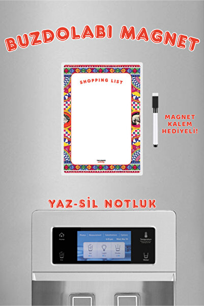 The Grade Activity Yaz Sil Notluk Etnik Desen Shopping Buzdolabı Notluk Manye...
