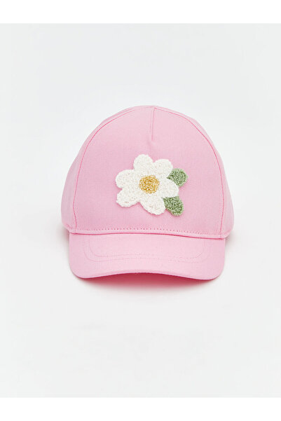 LC Waikiki Giyçık Store Pink Flower Embroidered Baby Girl Cap Hat