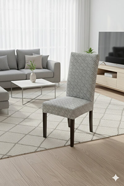 Hazineci Bey Chair Cover, Flexible, Lycra, Elastic, Washable, 1 Piece Stone G...