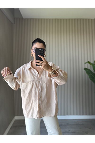ROZERA Krem Rengi Oversize Gömlek