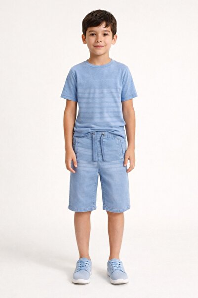 STITCH by MH Kid Boy's Essential Drawstring Cotton Denim Shorts | MH