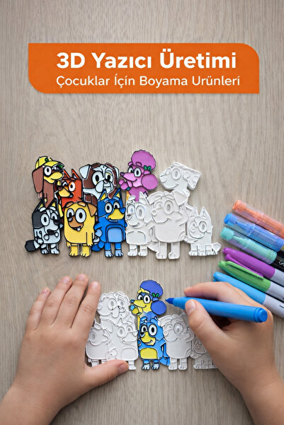 Smile3D Bluey And Friends 3D Baskı Boyama Figür Seti – Çocuklar İçin Yaratıcı...