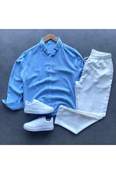 THANBUTİK Krınkıl Linen Shirt and Pants 2-Piece Set