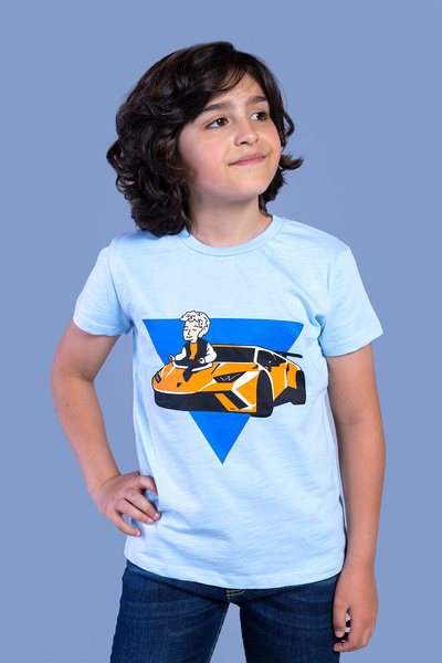 Toontoy Boy's Printed Crew Neck Short Sleeve T-Shirt
