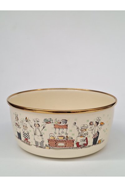 SAVAŞAN Enameled Armored Soup, Hoşaf, Yogurt, Azuroo Bowl 16 cm 1 Liter Insid...