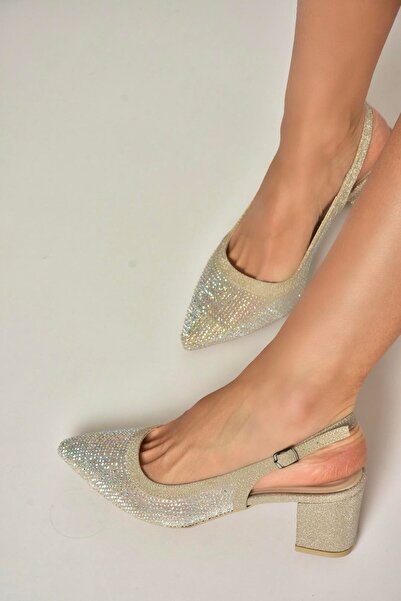 Fox Shoes Y820403014 Pantofi de seară pentru femei, cu toc gros, cu sclipici ...