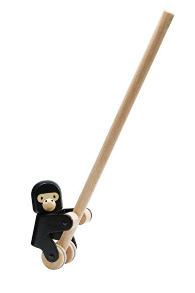 PLANTOYS Climbing Gorilla — Wooden Push Toy