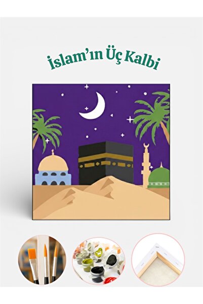 TT ART Sayılarla Boyama 20X20 cm Ramazan Özel Tuval Seti Fırça Boya Dahil - İ...