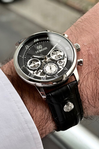 Homies Men's Wristwatch Leather Strap Automatic Look Original Special Box and...