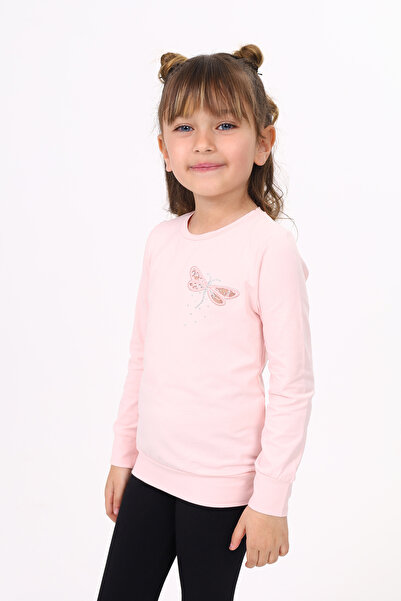 Toontoy Girl's Printed Crew Neck Long Sleeve T-Shirt