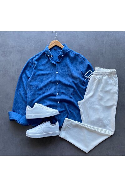 THANBUTİK Krınkıl Linen Shirt and Pants 2-Piece Set