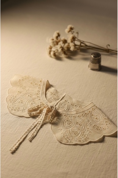 SHERLOCK HOME Vintage Pamuklu yakalık