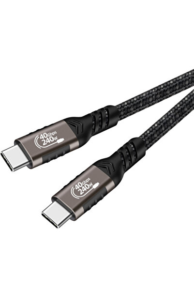gnsstore كابل بيانات USB4 PD من النوع C إلى النوع C باللون الأسود QG01 بقوة 2...