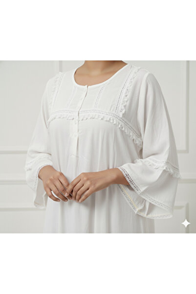 Maison Emarat Premium Lace Trim Long Nightgown