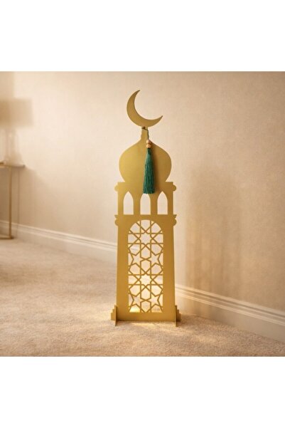 Generic Ramadan Decorative Stand Gold Metal - 25 × 80 cm