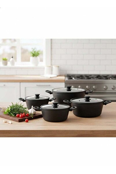 Trust Pro Trust 8-Piece Non-Stick Aluminium Cookware Set With Glass Lid