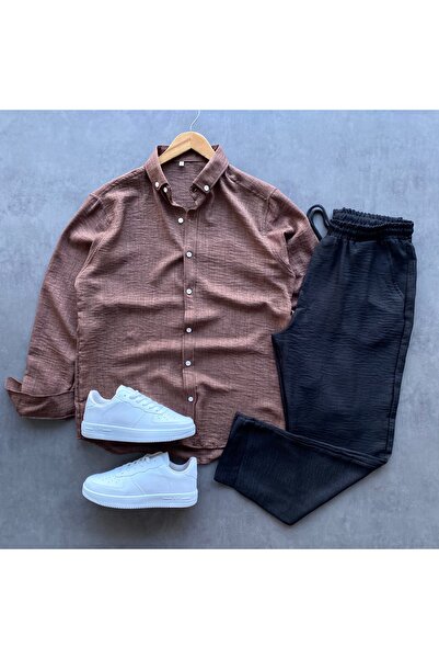 THANBUTİK Krınkıl Linen Shirt and Pants 2-Piece Set