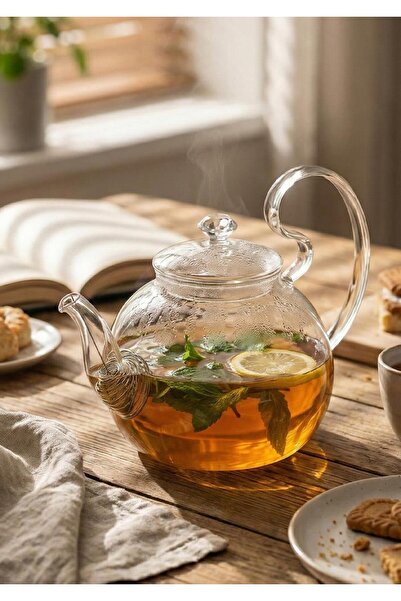 HomeTarz Mitr Borosilicate Glass Teapot - 1 Liter