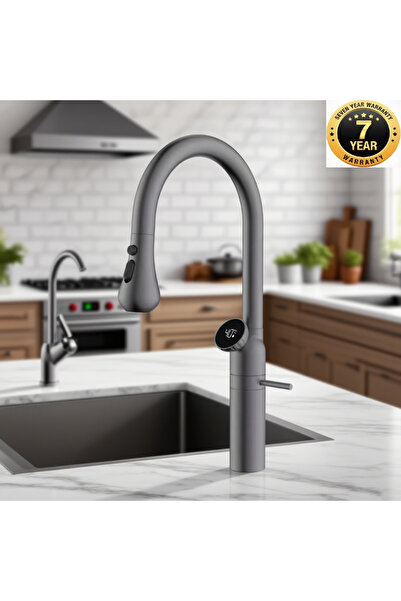 OEM صنبور حوض المطبخ بشاشة LED رقمية، 3 وظائف، صنبور حلزوني، مستورد، ضمان 7 س...