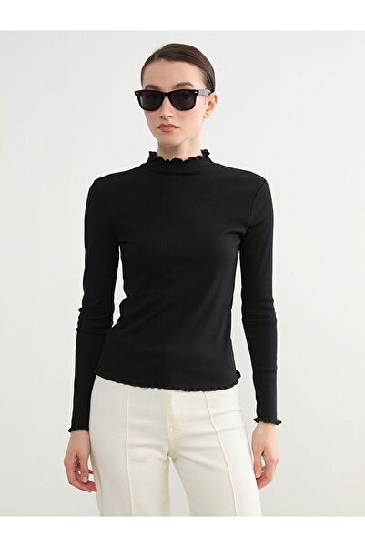 LC Waikiki Ruffled Stand Collar Women's Bodysuit