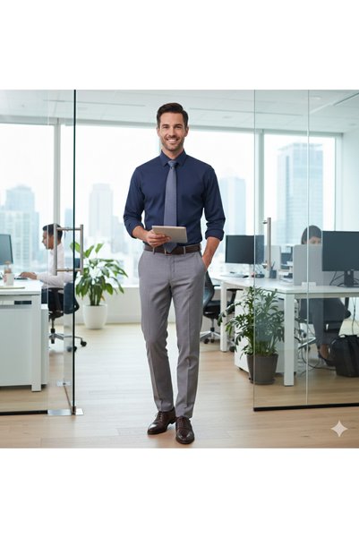 Fine Touch Premium Men's Slim Fit 100% Cotton Shirt – Long-Lasting and High-Q...