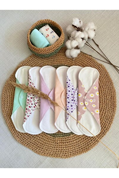 ECOSOFT Yıkanabilir Doğal Kadın Pedi Normal 6'lı %100 Pamuk ve Bambu